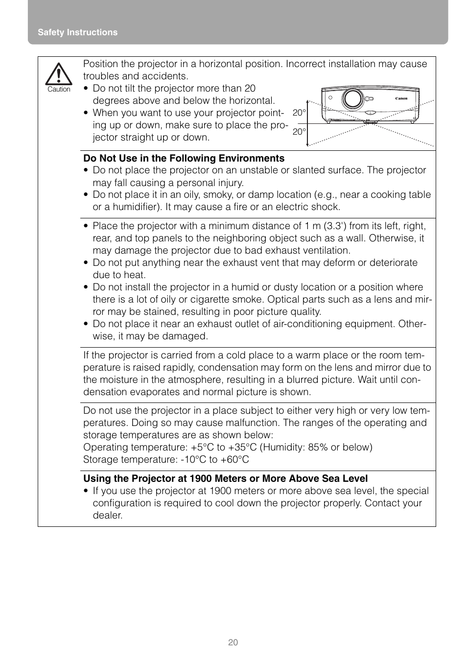 Canon REALiS SX80 Mark II D User Manual | Page 20 / 168