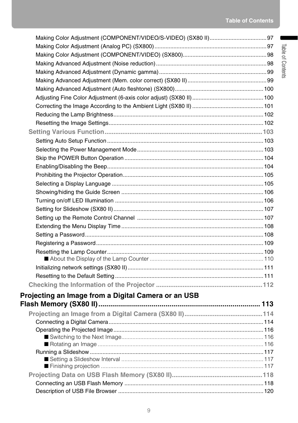 Canon REALiS SX80 Mark II D User Manual | Page 9 / 168