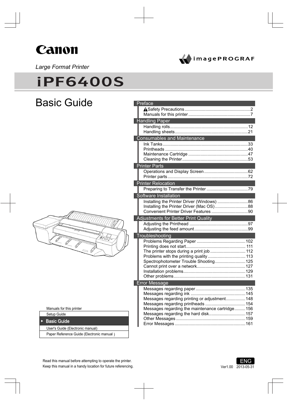 Canon imagePROGRAF iPF6400S User Manual | 164 pages