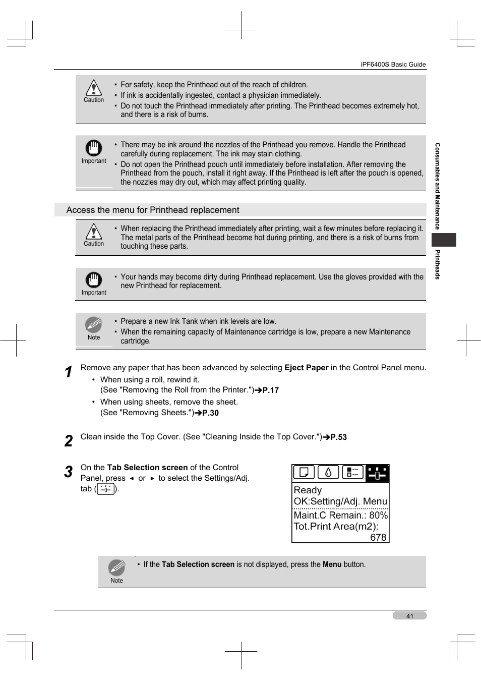 Canon imagePROGRAF iPF6400S User Manual | Page 41 / 164