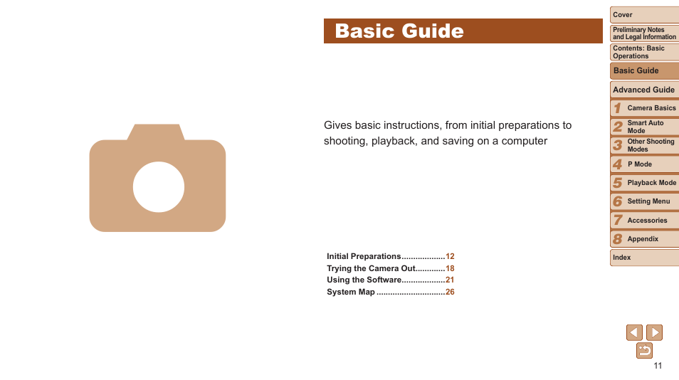 Basic guide | Canon PowerShot A2600 User Manual | Page 11 / 124