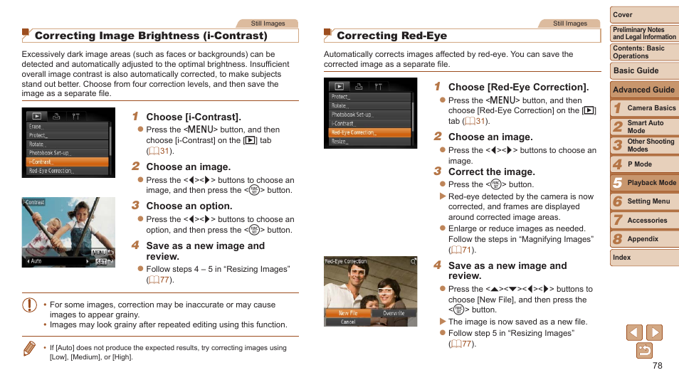 Ou can also correct existing images | Canon PowerShot A2600 User Manual | Page 78 / 124