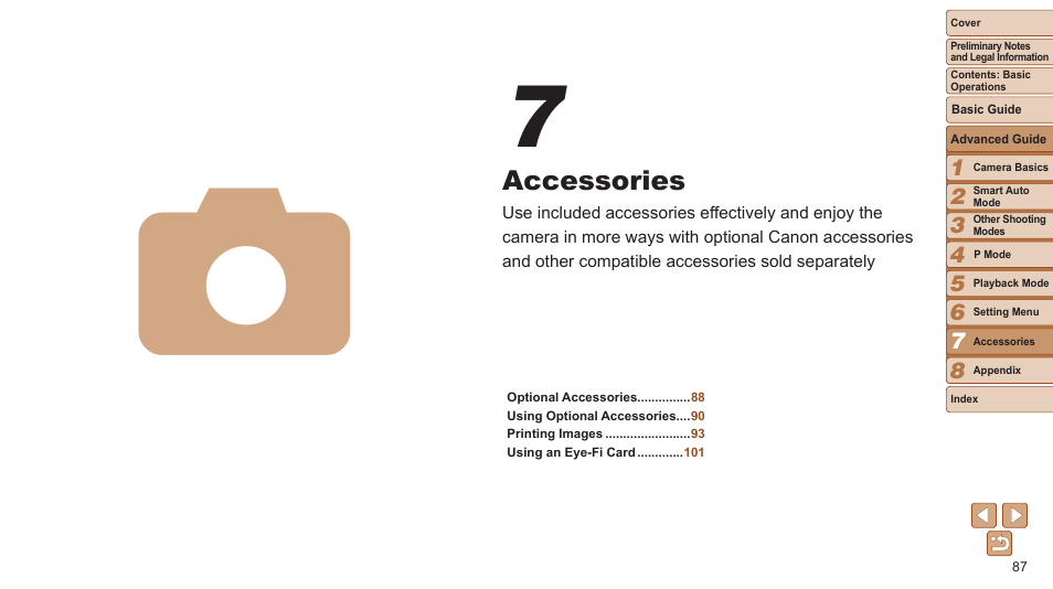 Accessories | Canon PowerShot A2600 User Manual | Page 87 / 124