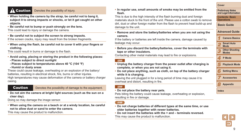 Canon PowerShot A2600 User Manual | Page 9 / 124