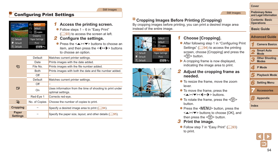 Configuring print settings | Canon PowerShot A2600 User Manual | Page 94 / 124