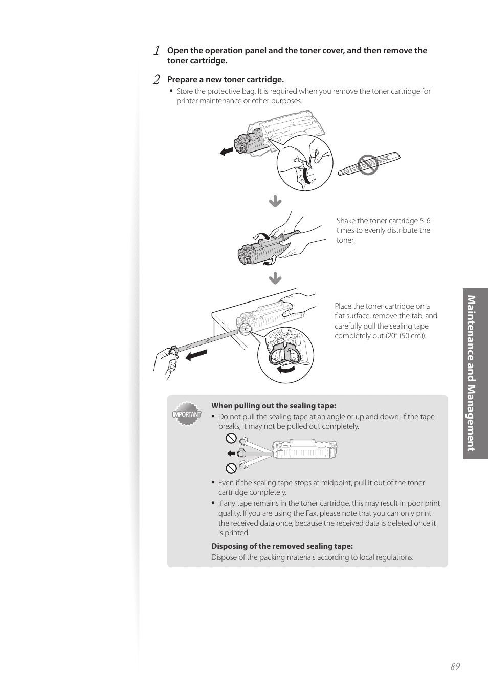 Mainte nance and m anage me nt | Canon imageCLASS MF4890dw User Manual | Page 89 / 116