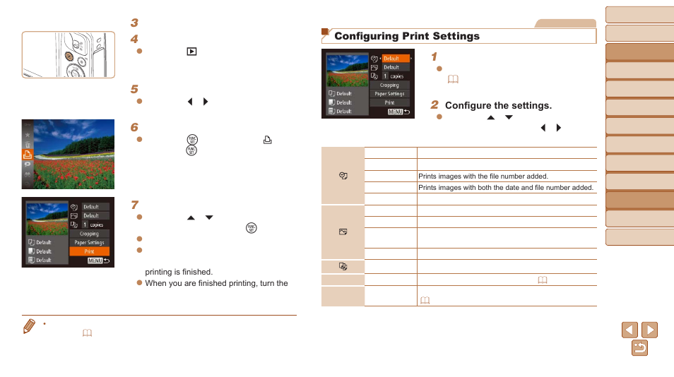 Configuring print settings | Canon PowerShot SX600 HS User Manual | Page 130 / 163