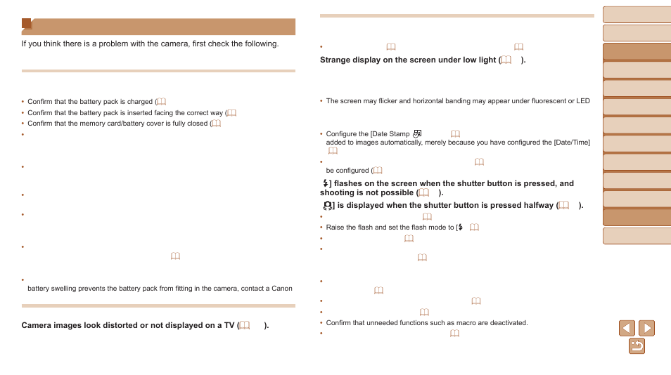 Troubleshooting, Power, Display on a tv | Shooting | Canon PowerShot SX600 HS User Manual | Page 138 / 163