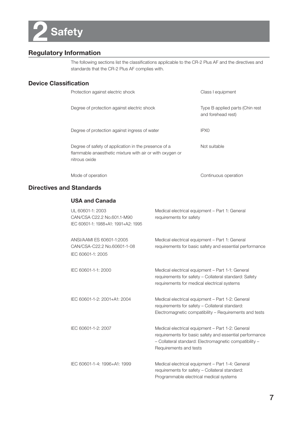 Safety, Regulatory information | Canon CR-2 PLUS AF User Manual | Page 7 / 54