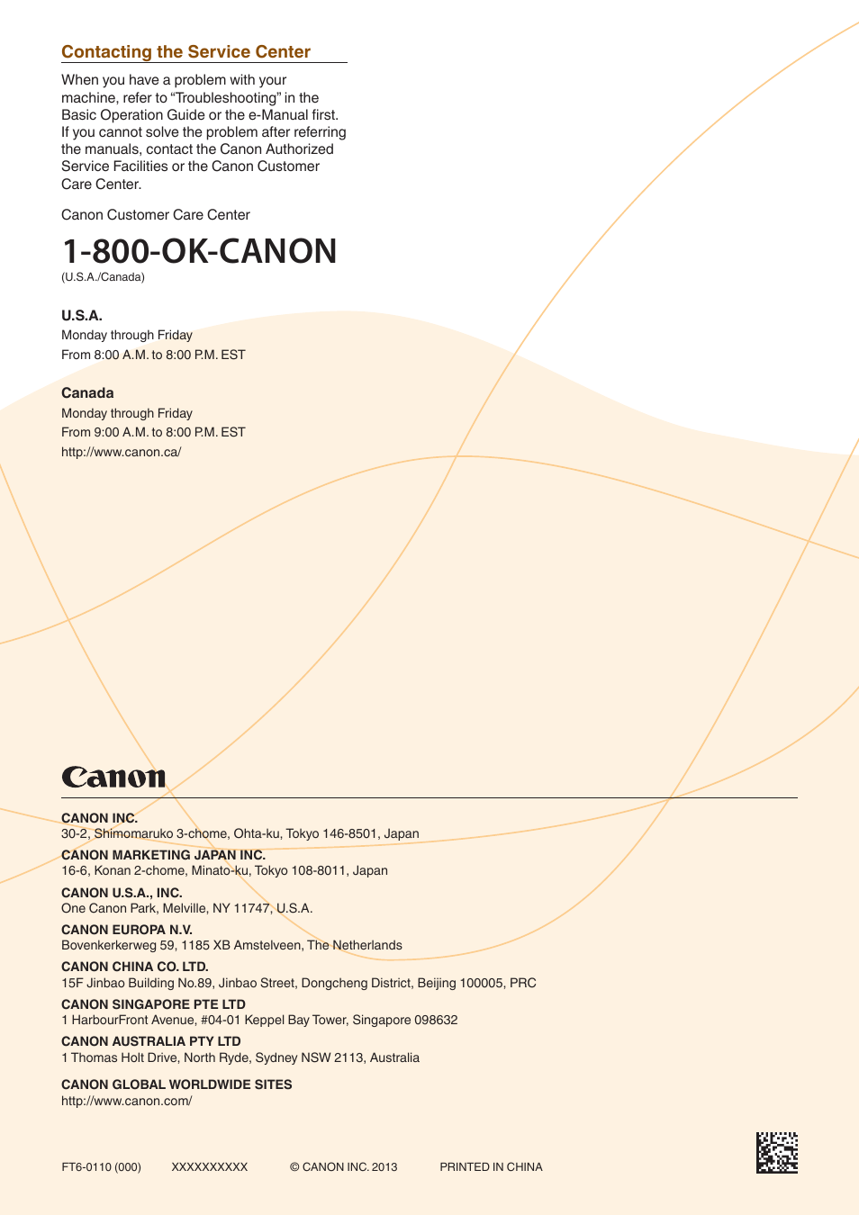 Wireless lan, Setting guide, 800-ok-canon | Canon Color imageCLASS MF8280Cw User Manual | Page 24 / 24