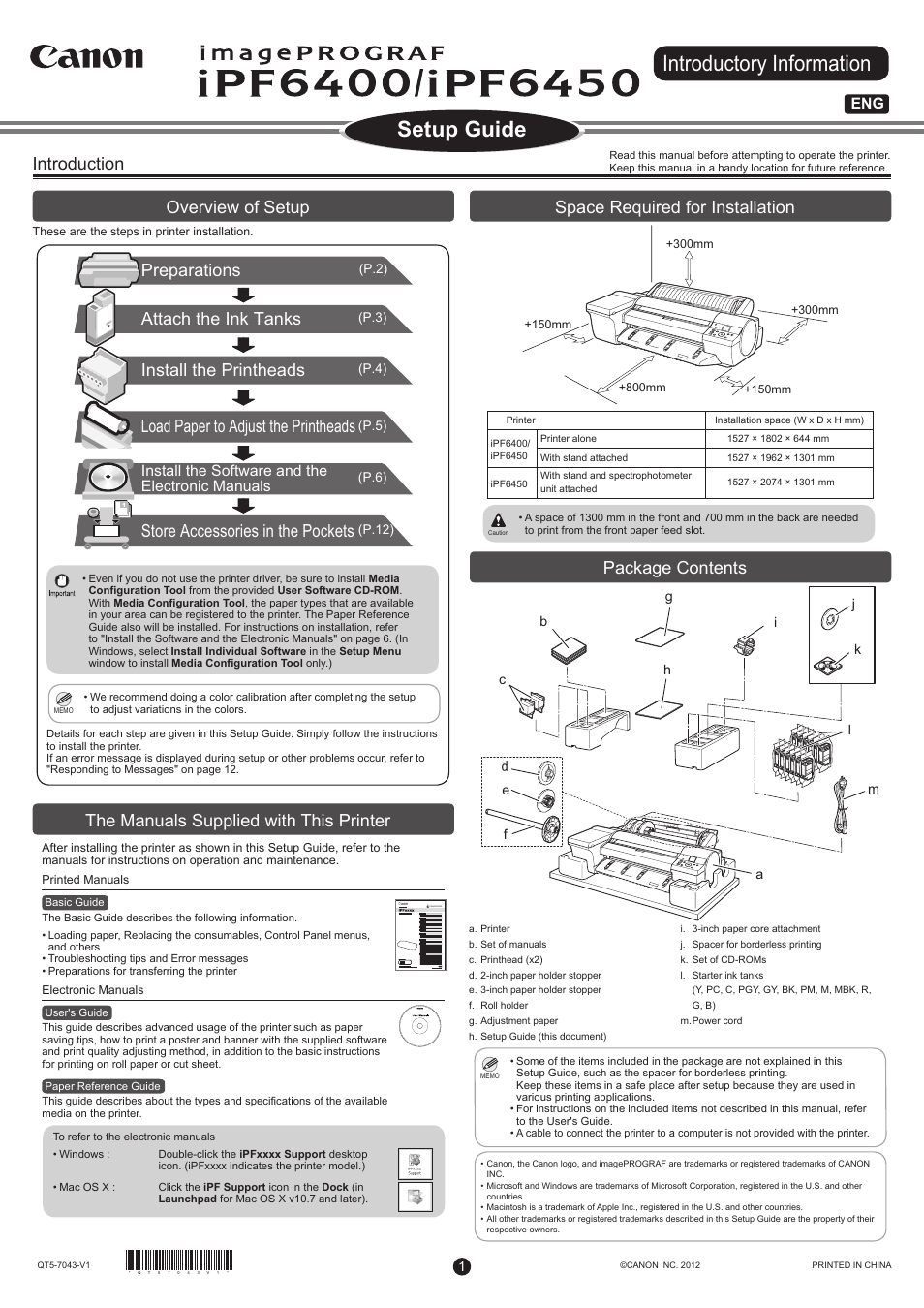 Canon imagePROGRAF iPF6400 User Manual | 12 pages