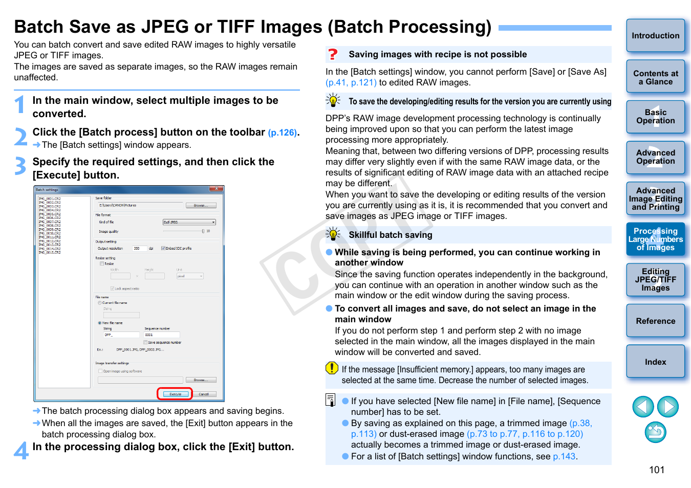 P.101, P.101), Multiple images | Cop y | Canon EOS Rebel SL1 18-55mm IS STM Lens Kit User Manual | Page 102 / 152