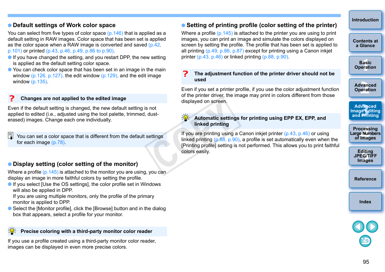 P.95, Cop y | Canon EOS Rebel SL1 18-55mm IS STM Lens Kit User Manual | Page 96 / 152