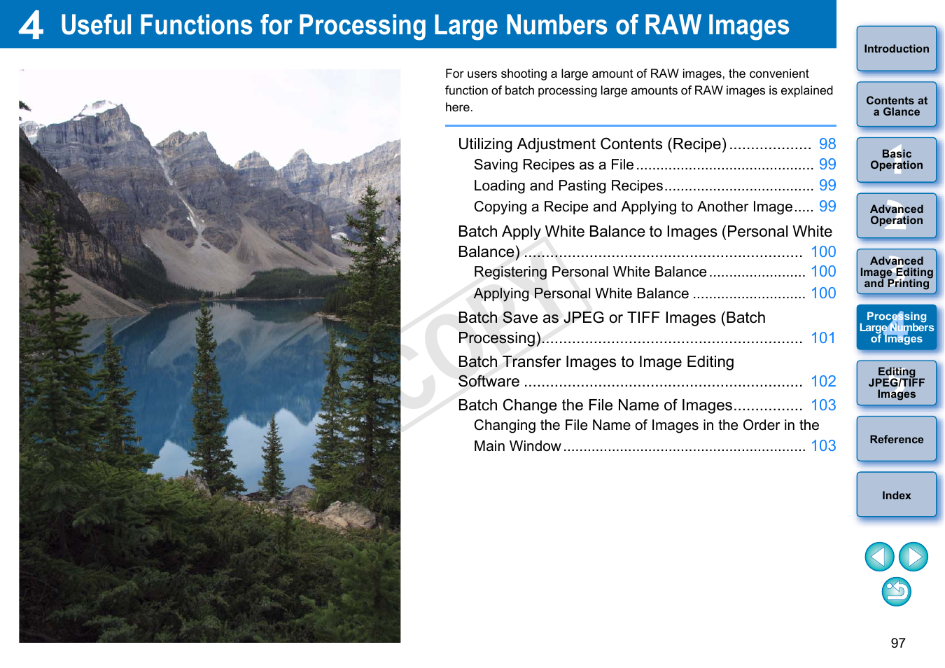 Processing, Large numbers, Of images | Cop y | Canon EOS Rebel SL1 18-55mm IS STM Lens Kit User Manual | Page 98 / 152