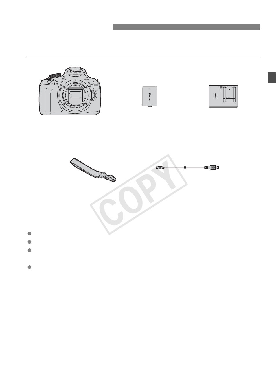Cop y, Item check list | Canon EOS Rebel T5 18-55 IS II Kit User Manual | Page 3 / 116