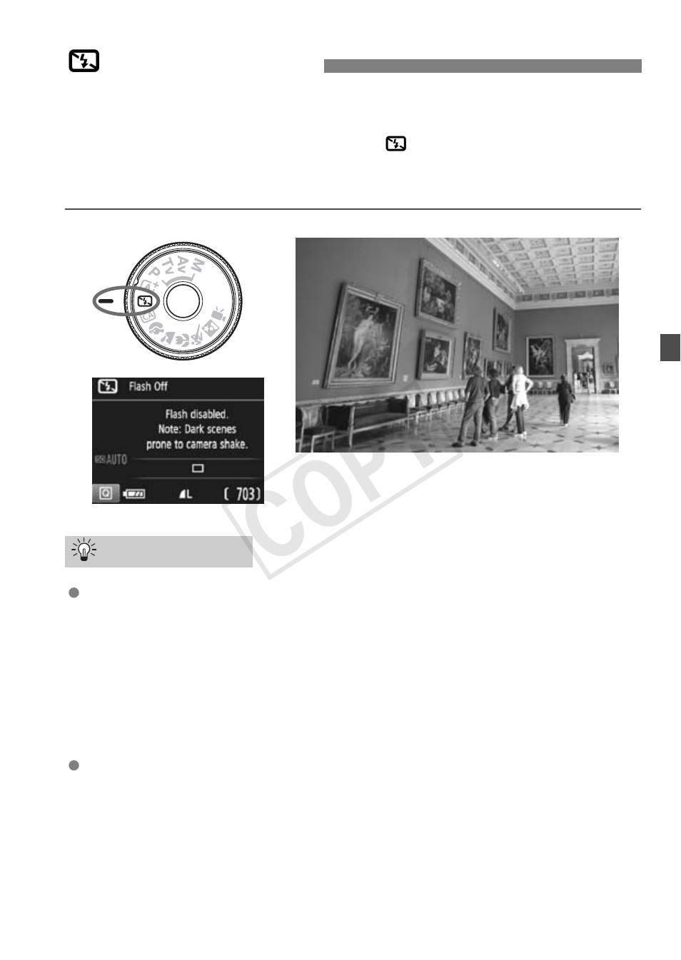 7 disabling flash, Cop y | Canon EOS Rebel T5 18-55 IS II Kit User Manual | Page 53 / 116