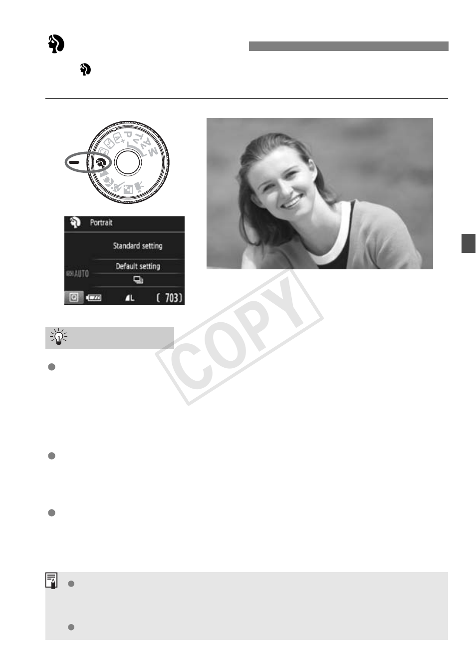 2 shooting portraits, Cop y | Canon EOS Rebel T5 18-55 IS II Kit User Manual | Page 57 / 116