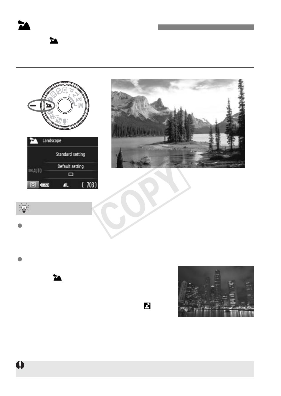 3 shooting landscapes, Cop y | Canon EOS Rebel T5 18-55 IS II Kit User Manual | Page 58 / 116
