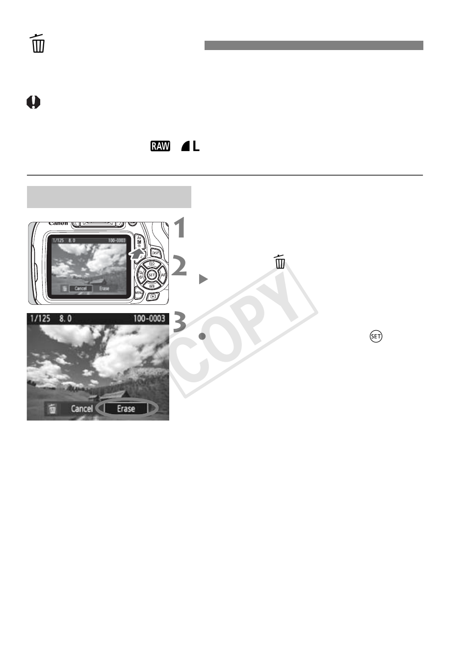 L erasing images, Cop y | Canon EOS Rebel T5 18-55 IS II Kit User Manual | Page 88 / 116