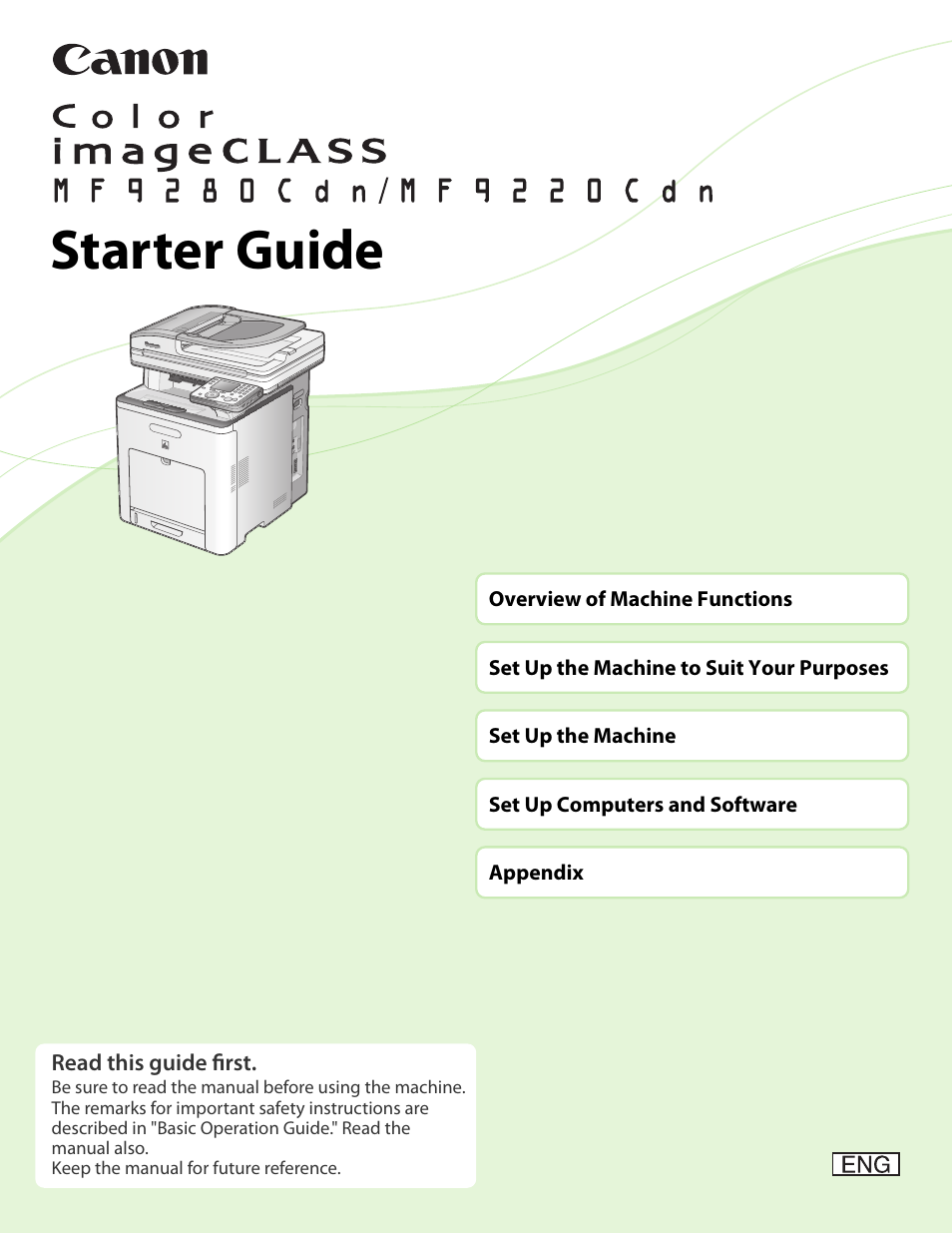 Canon Color imageCLASS MF9220Cdn User Manual | 64 pages