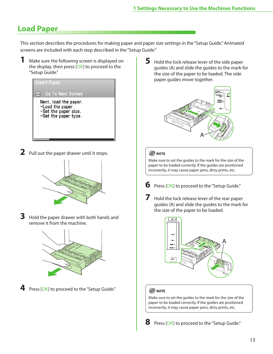 Load paper, P. 13 | Canon Color imageCLASS MF9220Cdn User Manual | Page 15 / 64