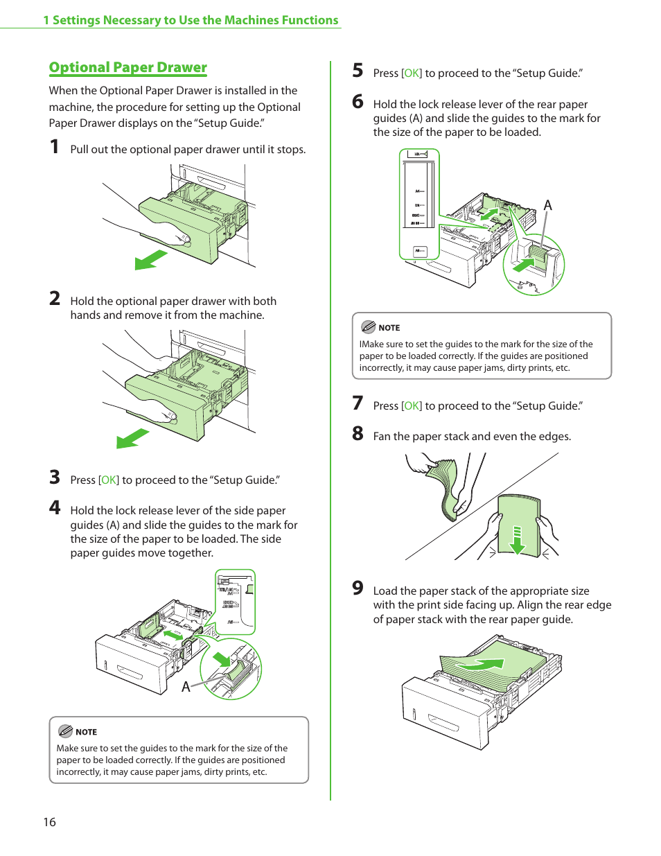 Optional paper drawer | Canon Color imageCLASS MF9220Cdn User Manual | Page 18 / 64