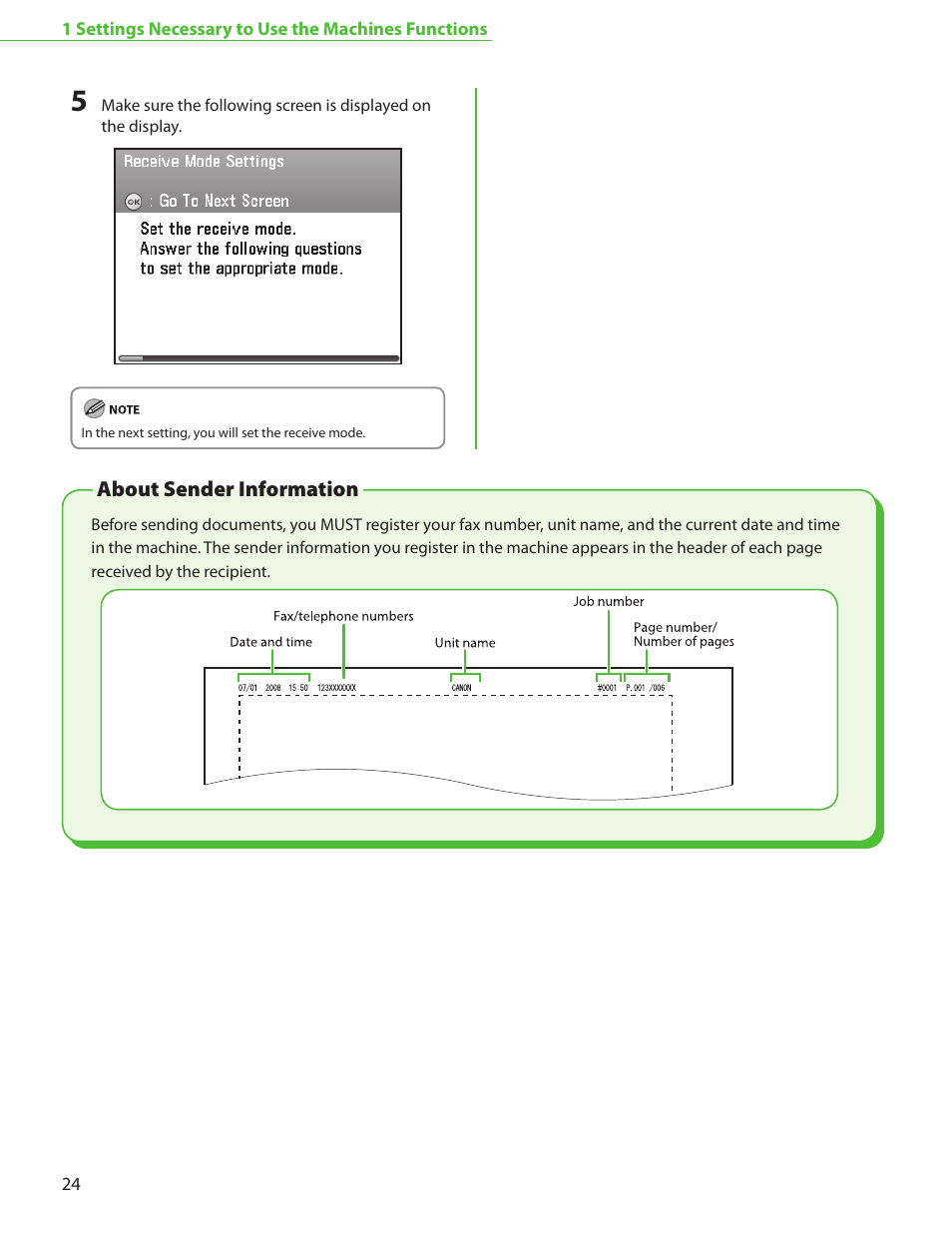 About sender information | Canon Color imageCLASS MF9220Cdn User Manual | Page 26 / 64