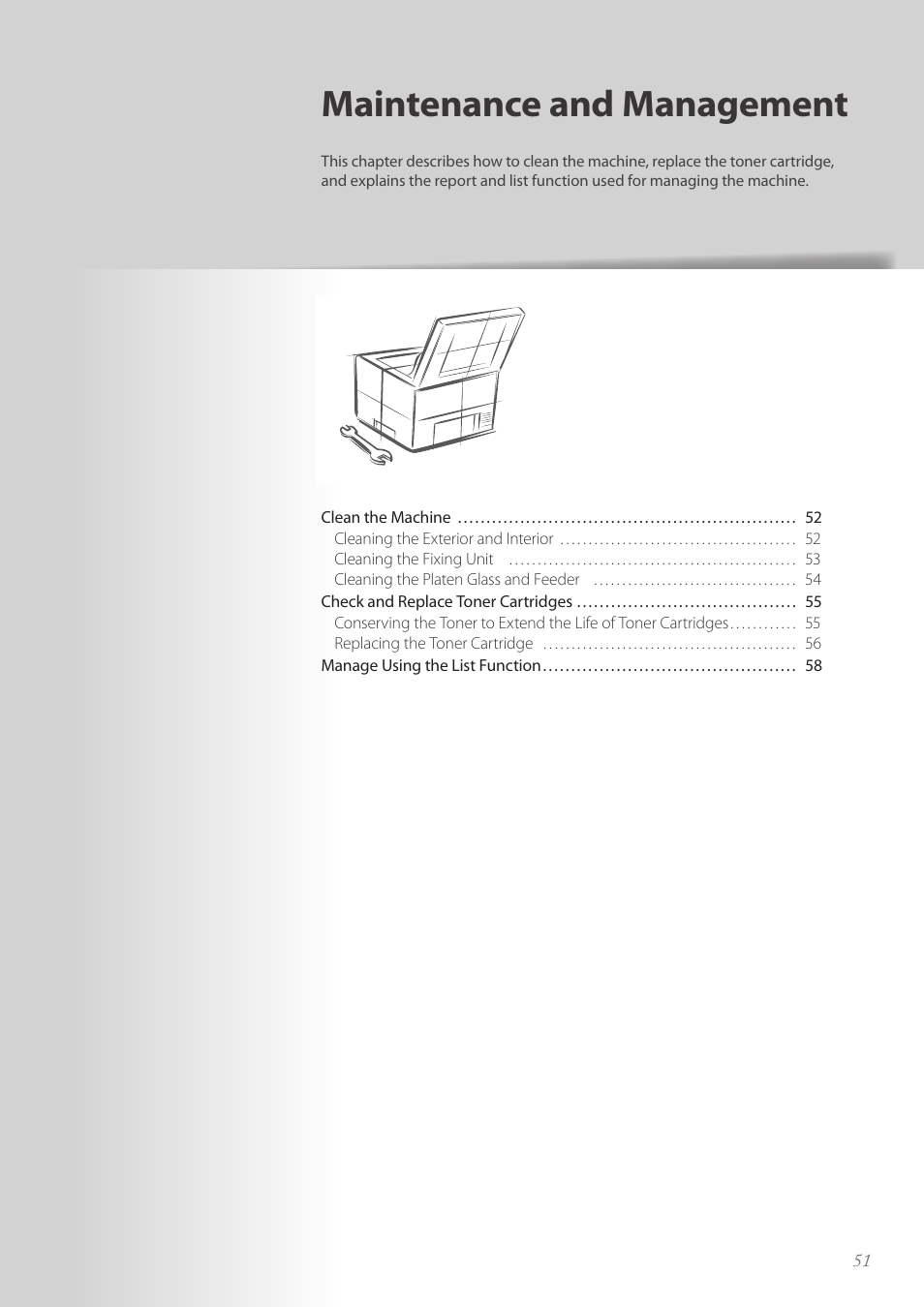 Maintenance and management | Canon imageCLASS D530 User Manual | Page 51 / 76