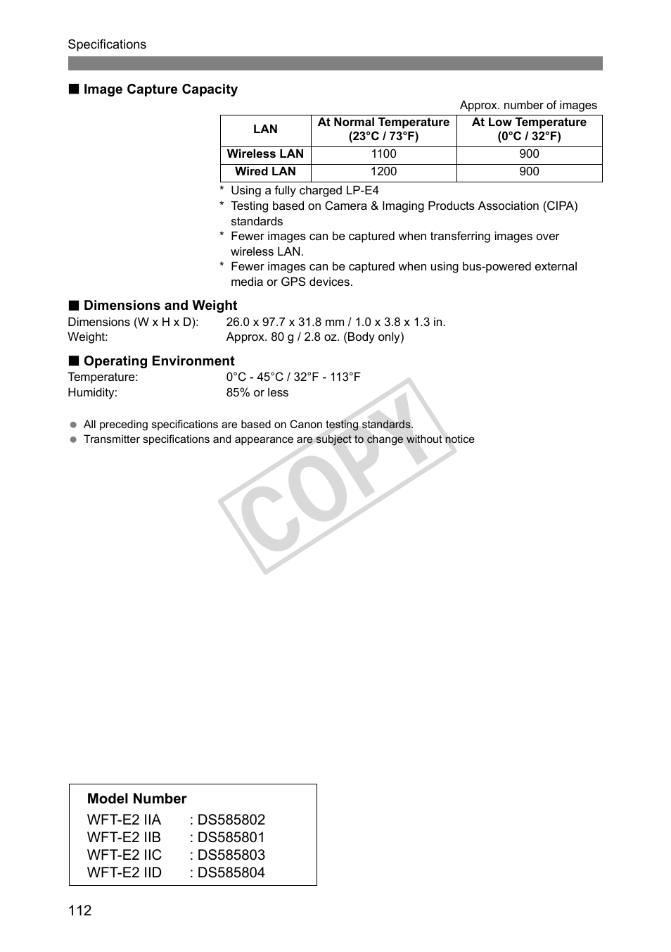 Cop y | Canon Wireless File Transmitter WFT-E2 II A User Manual | Page 112 / 120