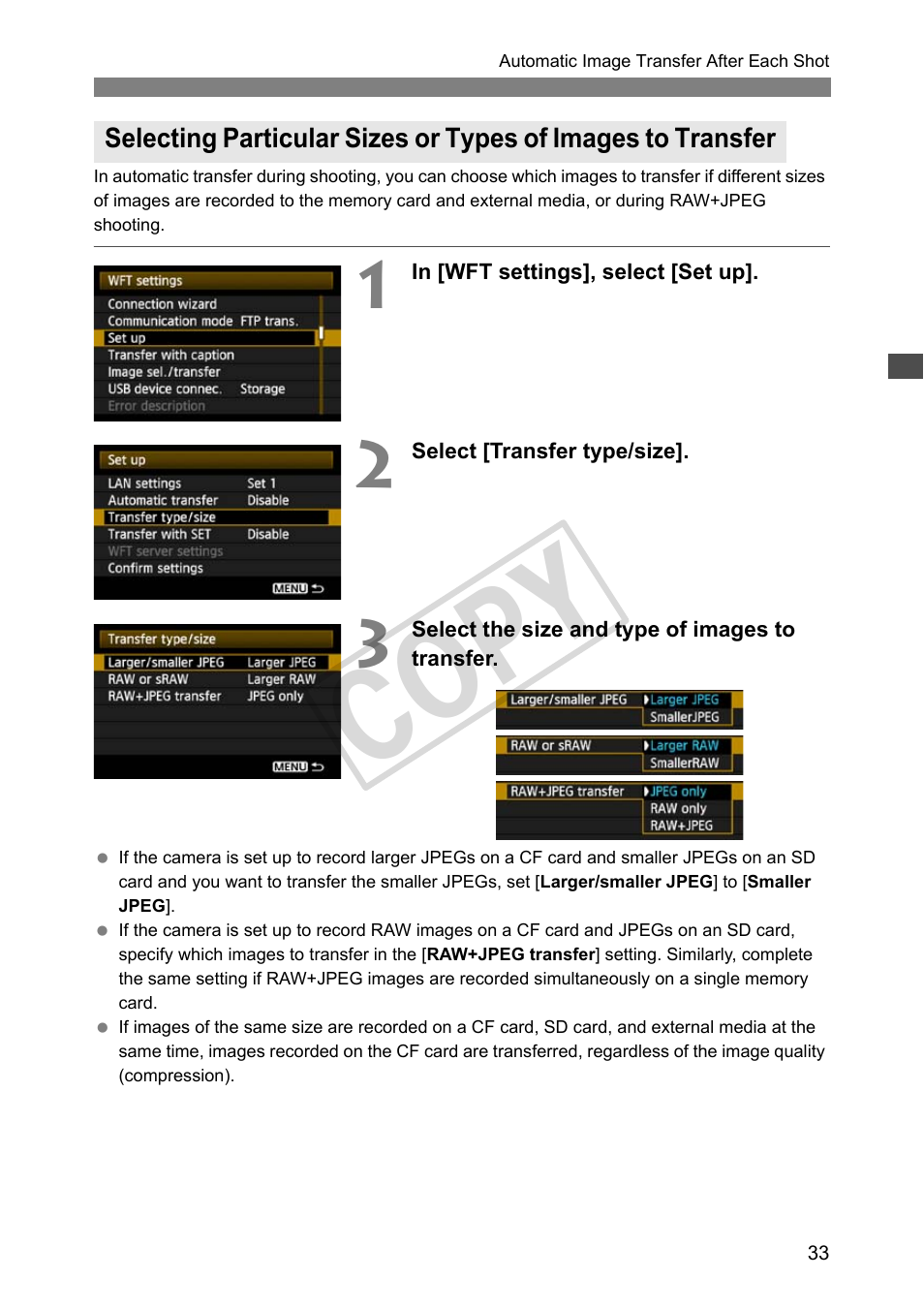 Cop y | Canon Wireless File Transmitter WFT-E2 II A User Manual | Page 33 / 120