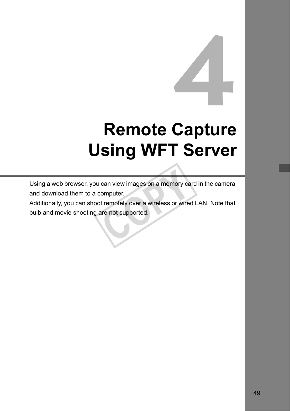 Remote capture using wft server, 4 remote capture using wft server (p.49), Cop y | Canon Wireless File Transmitter WFT-E2 II A User Manual | Page 49 / 120