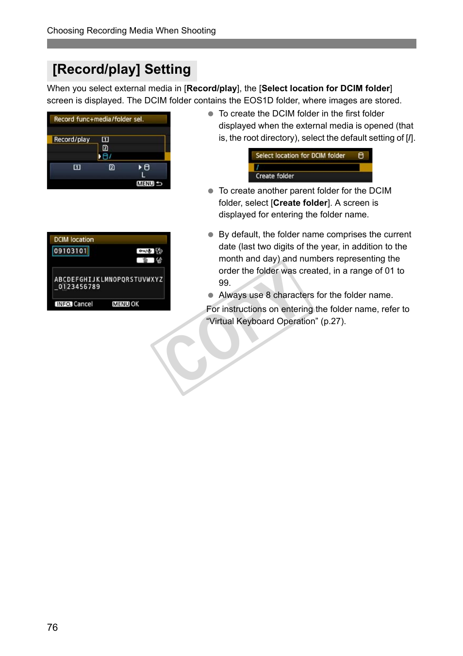 Record/play] setting, Cop y | Canon Wireless File Transmitter WFT-E2 II A User Manual | Page 76 / 120