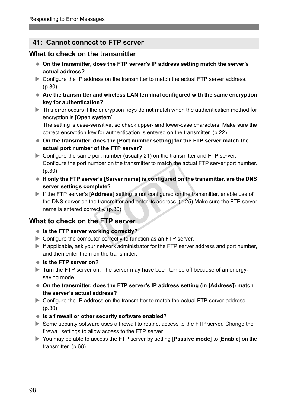 Cop y | Canon Wireless File Transmitter WFT-E2 II A User Manual | Page 98 / 120