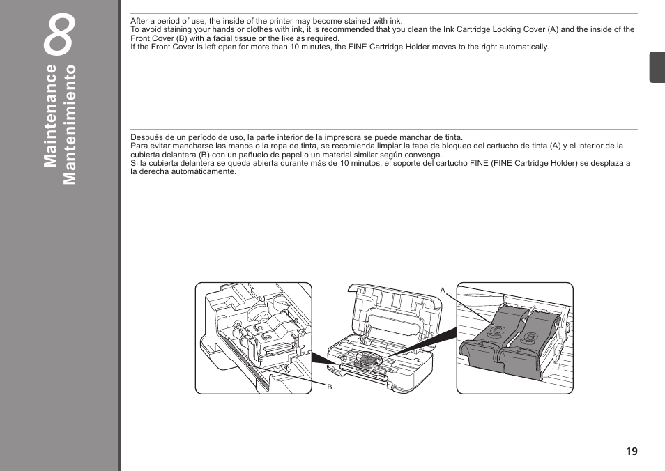 Maintenance / mantenimiento | Canon PIXMA iP2702 User Manual | Page 21 / 24