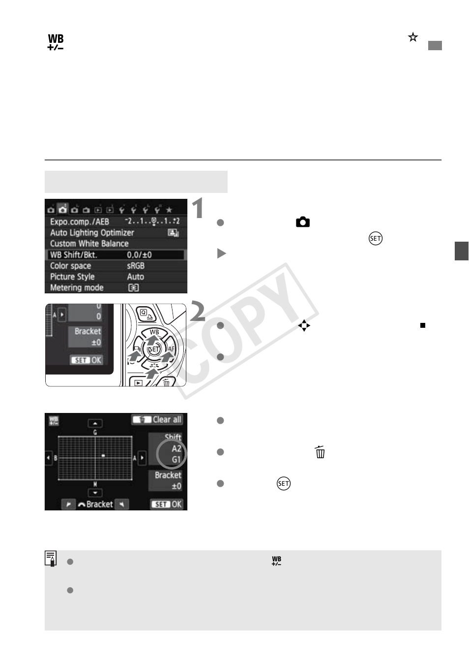 Cop y, U adjusting the color tone for the light source n | Canon EOS Rebel T5i 18-55mm IS STM Lens Kit User Manual | Page 139 / 388