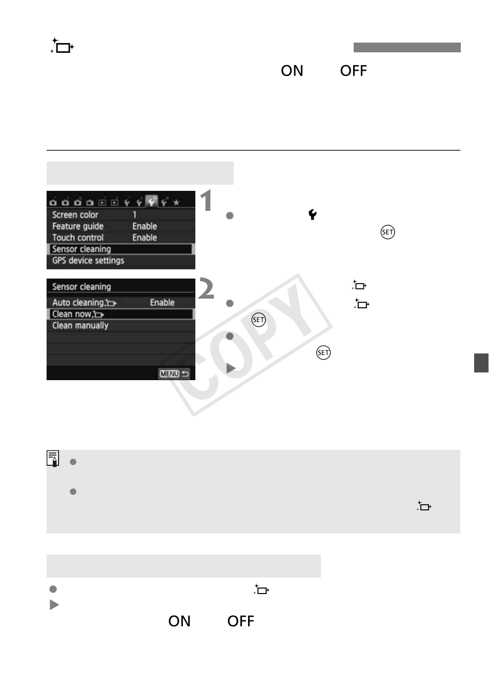 Cop y, F automatic sensor cleaning | Canon EOS Rebel T5i 18-55mm IS STM Lens Kit User Manual | Page 223 / 388