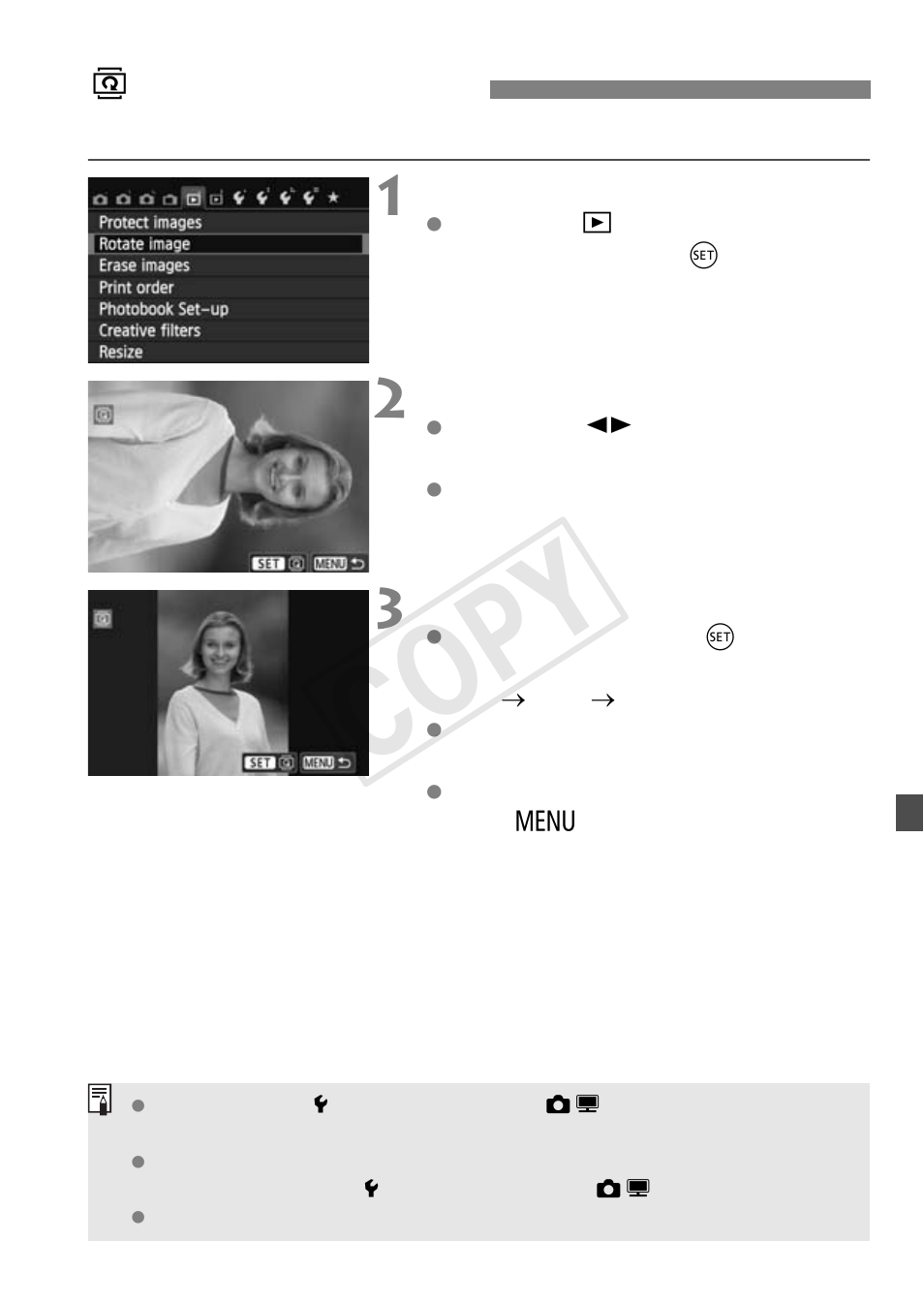 Cop y, B rotating the image | Canon EOS Rebel T5i 18-55mm IS STM Lens Kit User Manual | Page 247 / 388