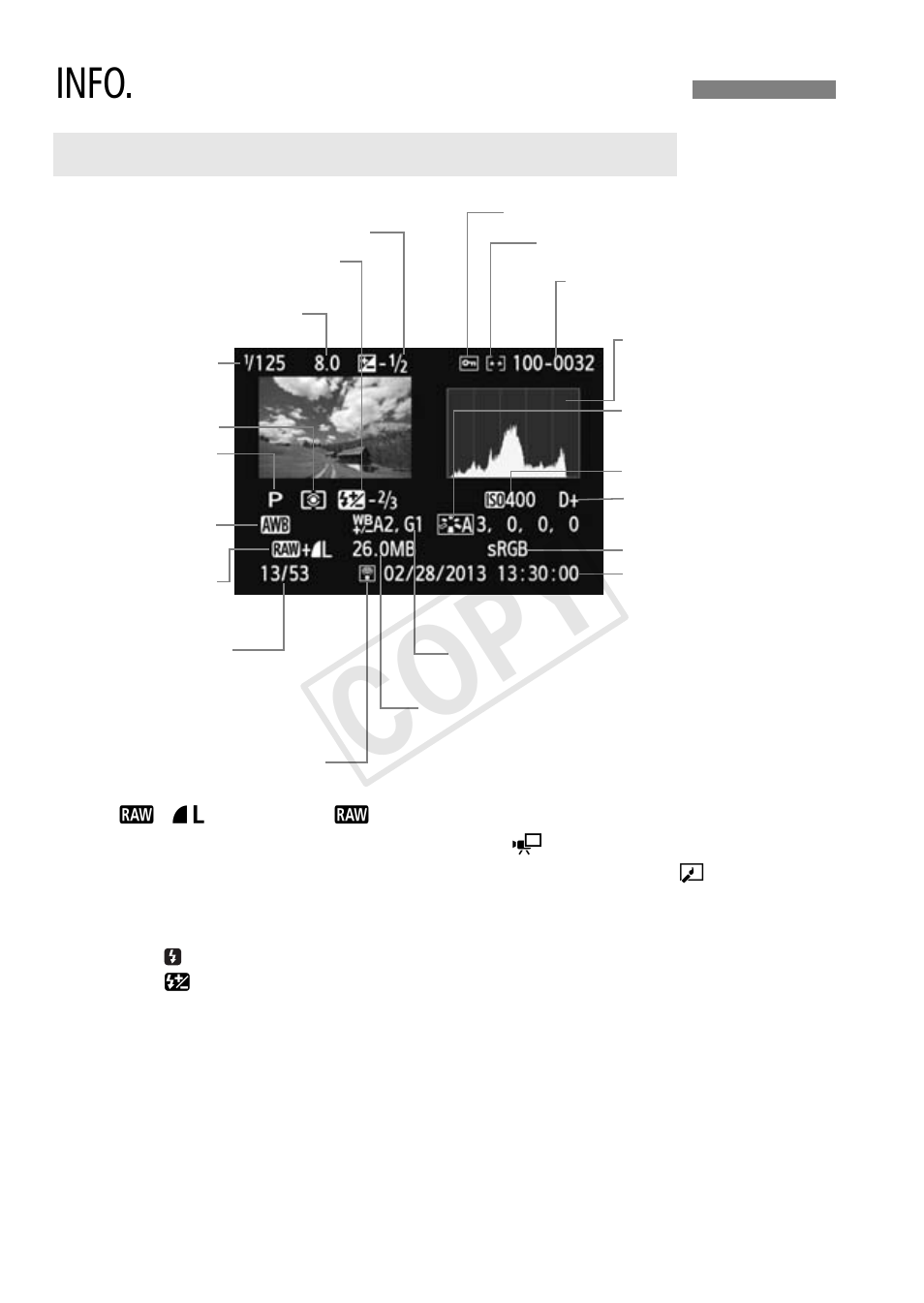 Cop y, B : shooting information display | Canon EOS Rebel T5i 18-55mm IS STM Lens Kit User Manual | Page 270 / 388