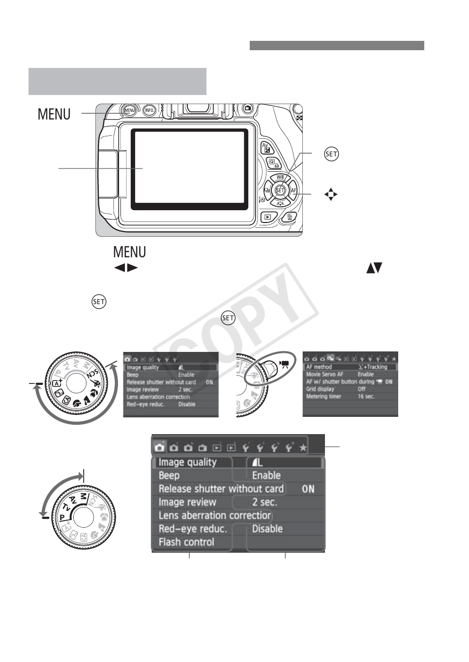 Cop y, Menu operations, Quick reference guide | Canon EOS Rebel T5i 18-55mm IS STM Lens Kit User Manual | Page 370 / 388