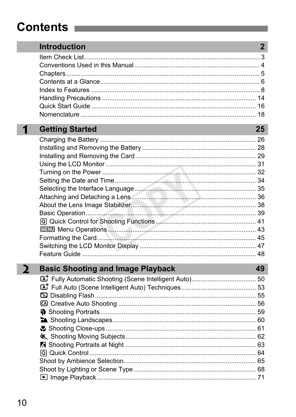 Cop y | Canon EOS Rebel T3i 18-55mm IS II Lens Kit User Manual | Page 10 / 324