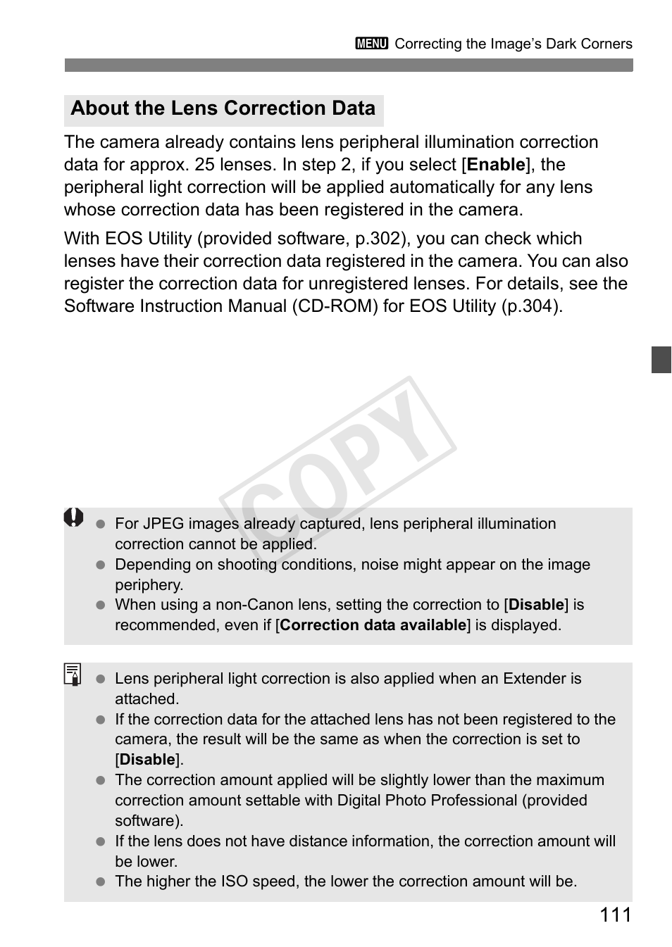 Cop y | Canon EOS Rebel T3i 18-55mm IS II Lens Kit User Manual | Page 111 / 324
