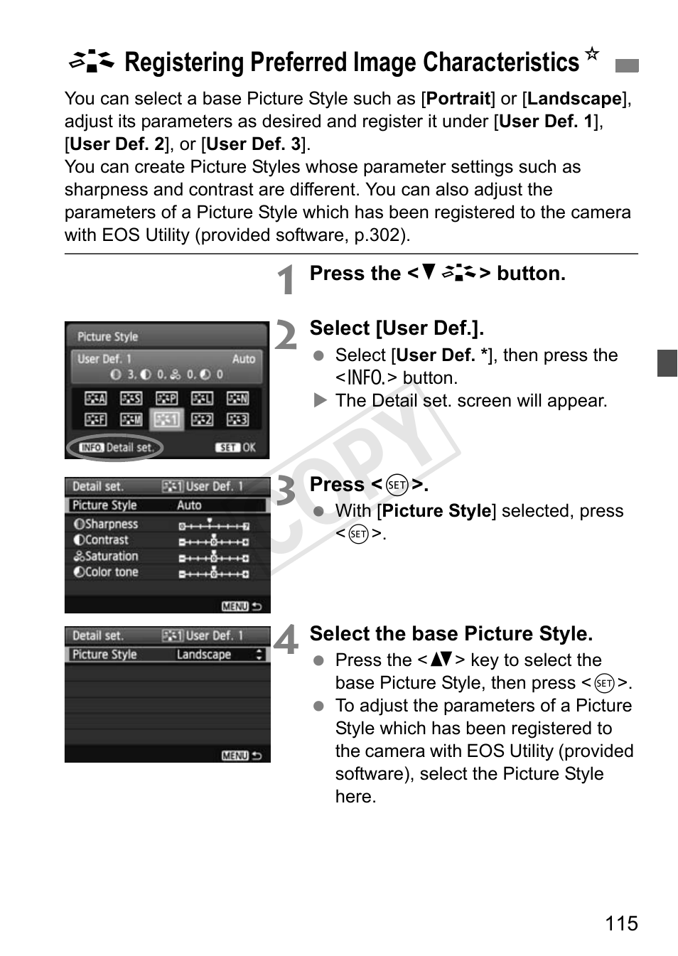 Cop y | Canon EOS Rebel T3i 18-55mm IS II Lens Kit User Manual | Page 115 / 324