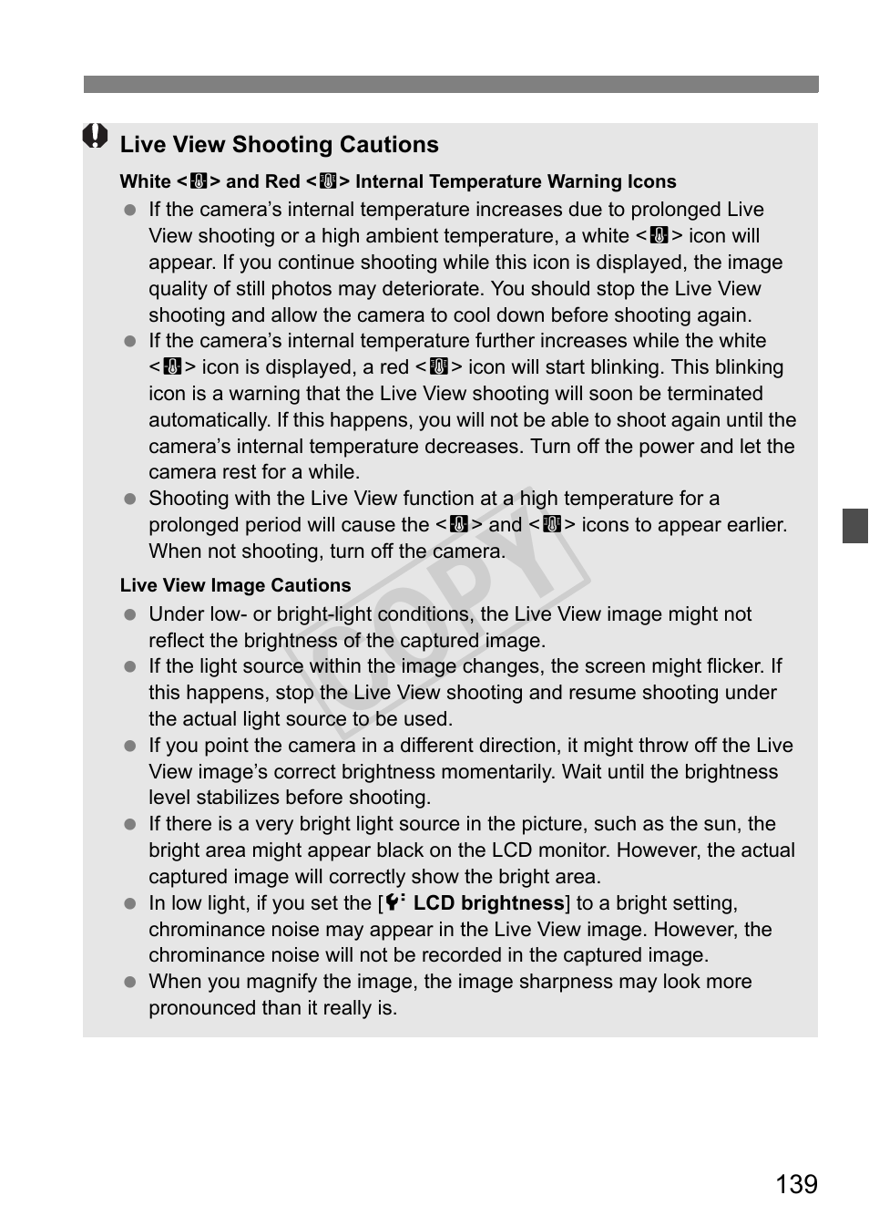 Cop y | Canon EOS Rebel T3i 18-55mm IS II Lens Kit User Manual | Page 139 / 324