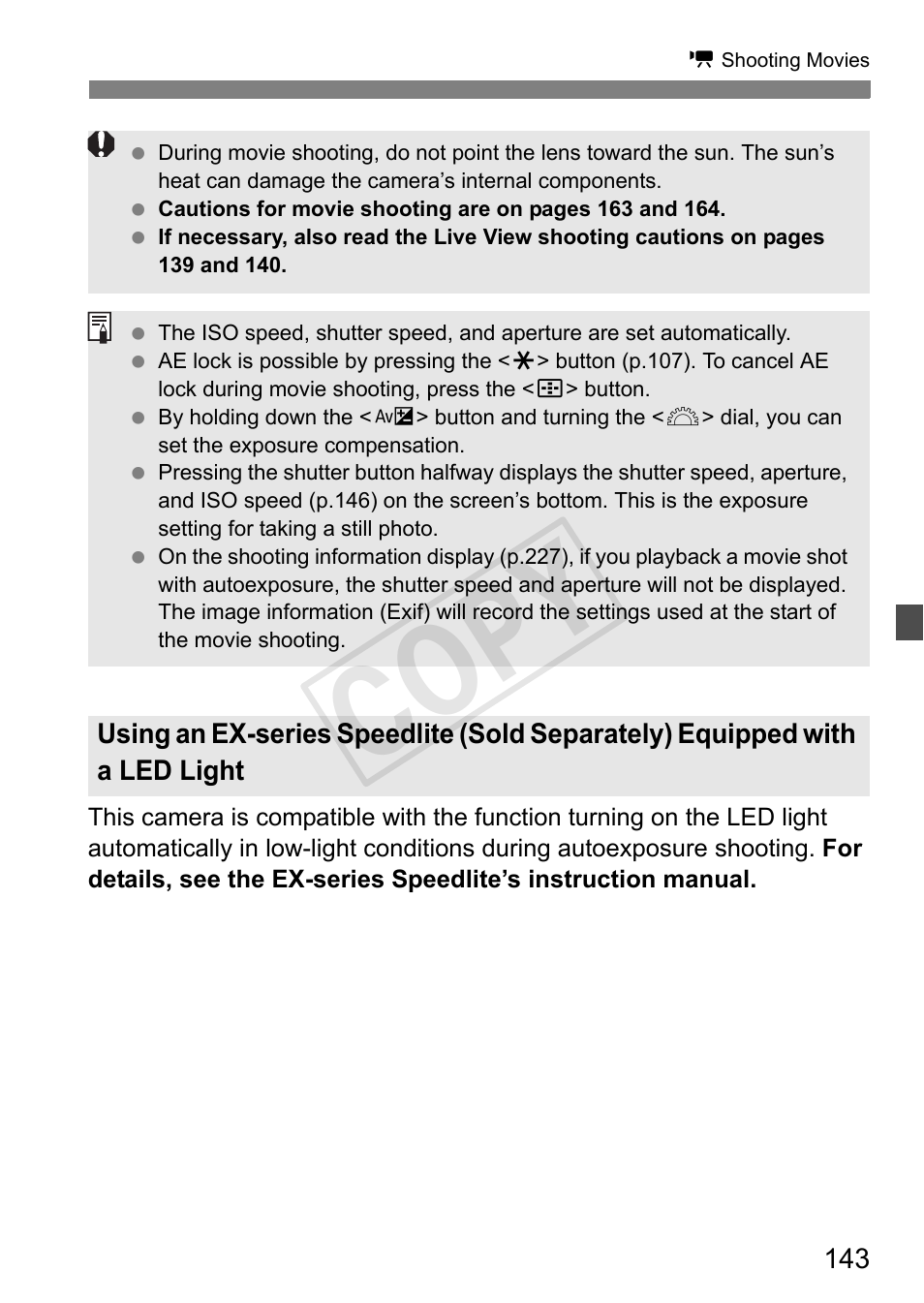 Cop y | Canon EOS Rebel T3i 18-55mm IS II Lens Kit User Manual | Page 143 / 324