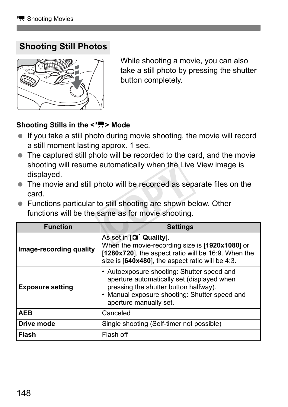 Cop y | Canon EOS Rebel T3i 18-55mm IS II Lens Kit User Manual | Page 148 / 324