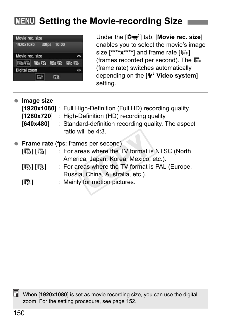 Cop y | Canon EOS Rebel T3i 18-55mm IS II Lens Kit User Manual | Page 150 / 324
