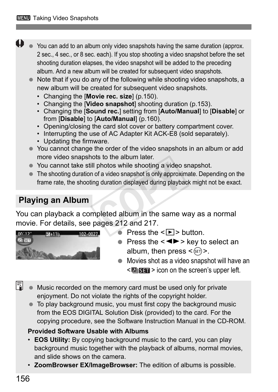 Cop y | Canon EOS Rebel T3i 18-55mm IS II Lens Kit User Manual | Page 156 / 324