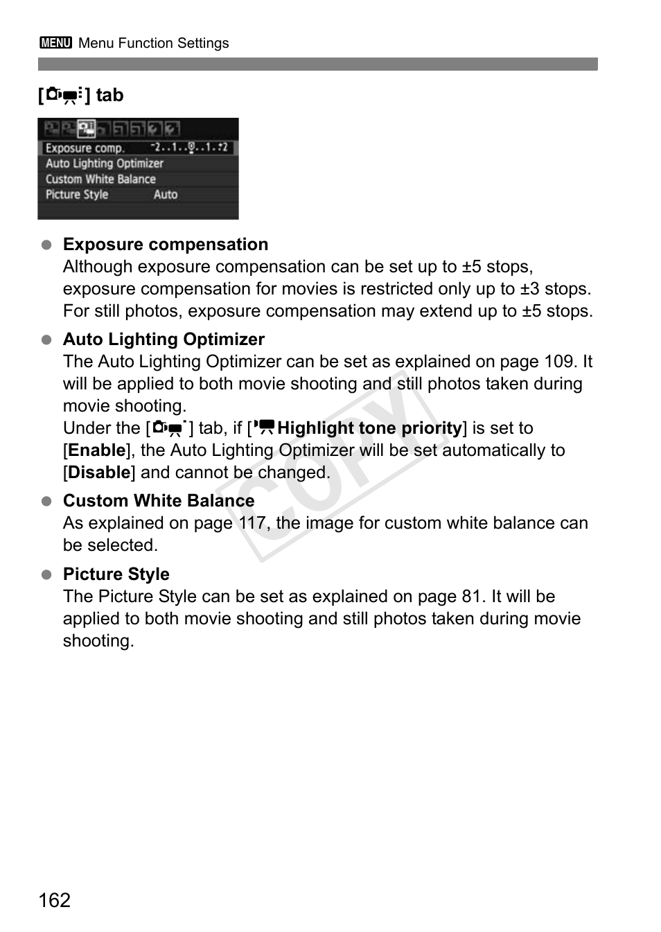 Cop y | Canon EOS Rebel T3i 18-55mm IS II Lens Kit User Manual | Page 162 / 324