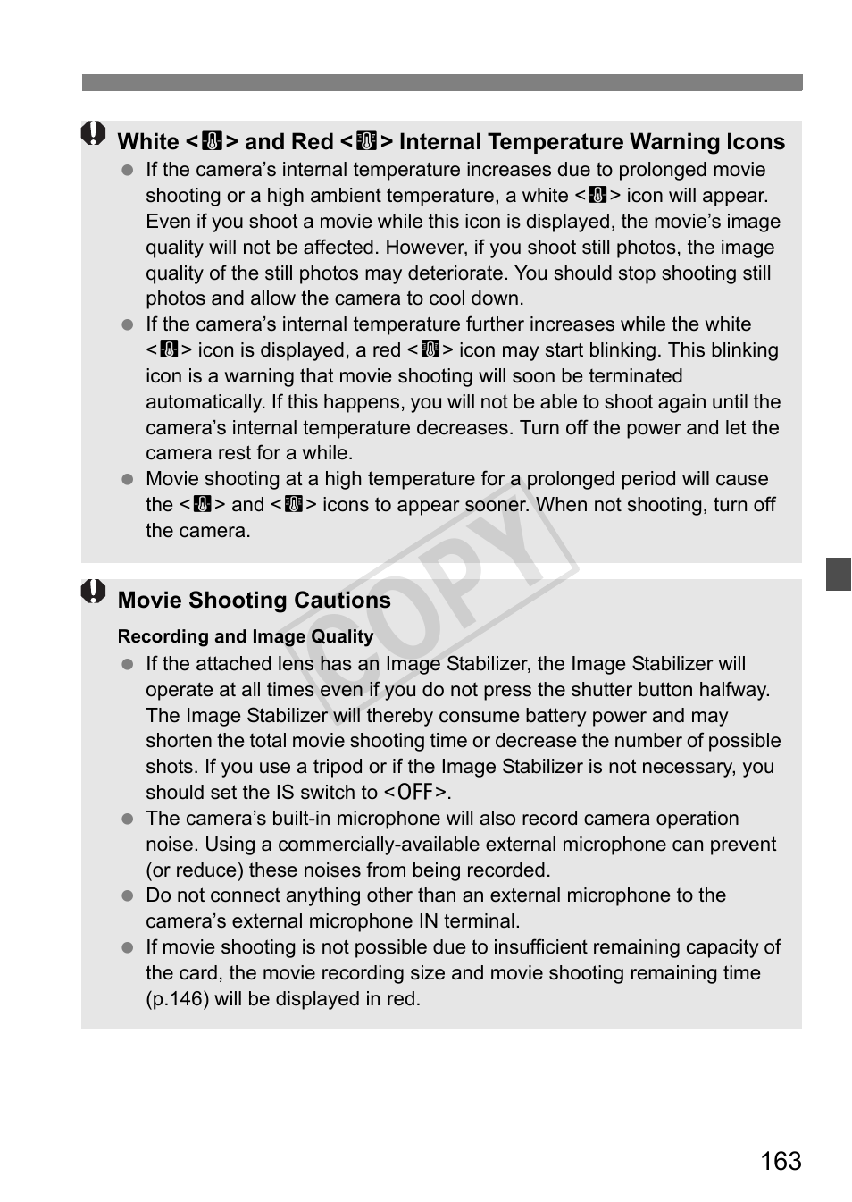 Cop y | Canon EOS Rebel T3i 18-55mm IS II Lens Kit User Manual | Page 163 / 324