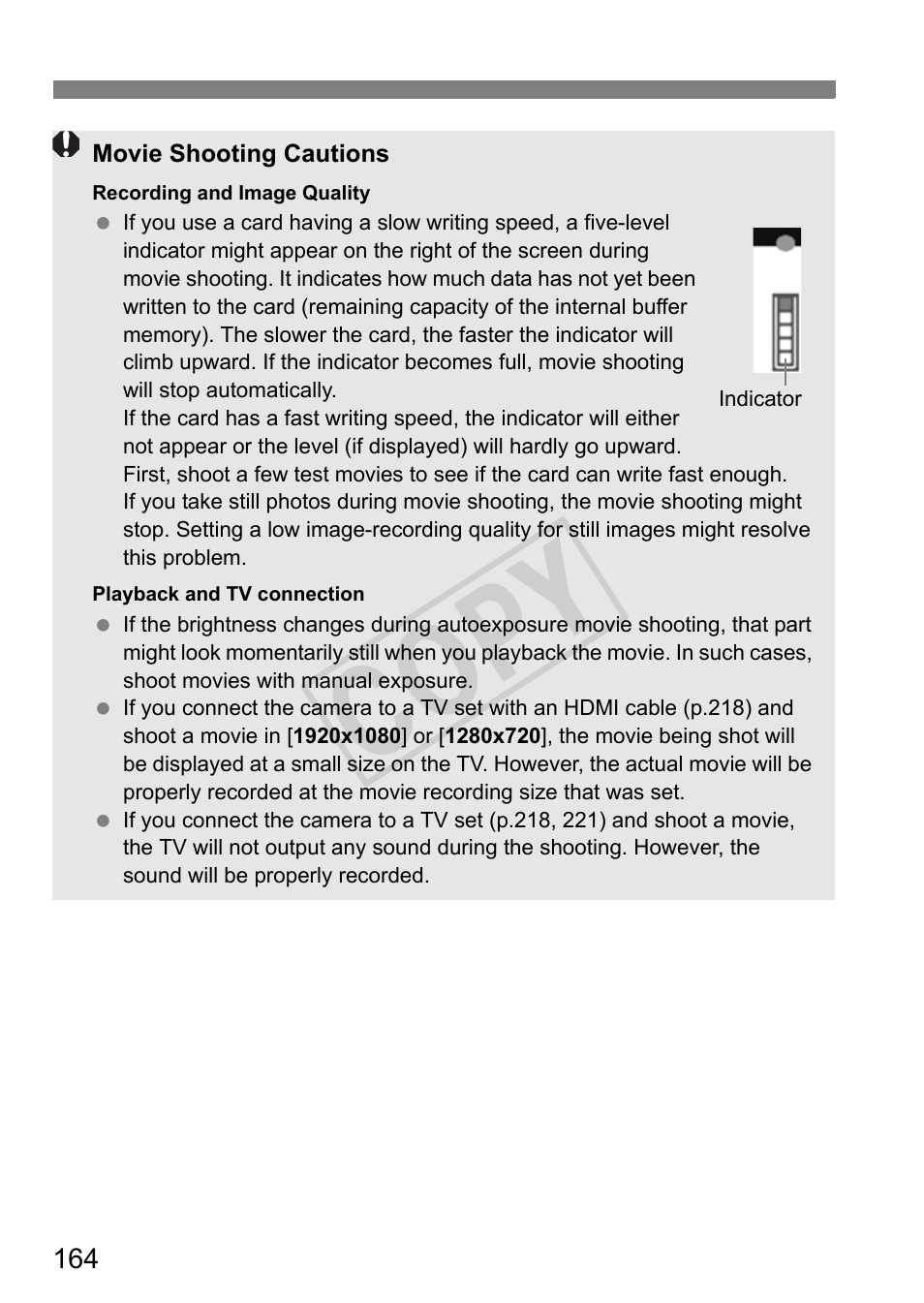 Cop y | Canon EOS Rebel T3i 18-55mm IS II Lens Kit User Manual | Page 164 / 324